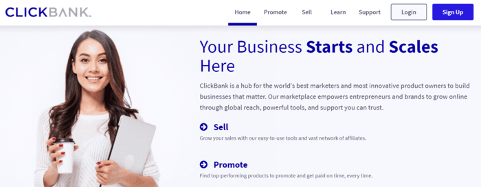 Clickbank homepage