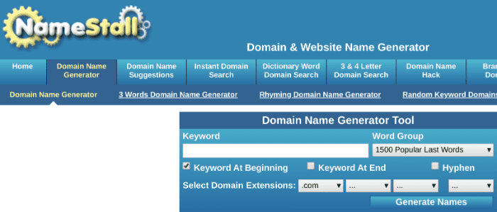 blog name generator namestall