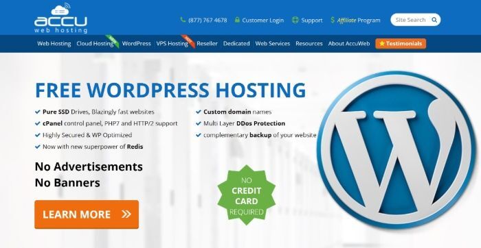 Free WordPress Hosting - AccuWeb Hosting