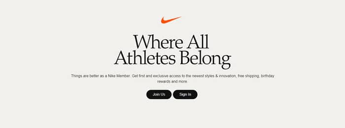 copywriting jobs nike sign up page