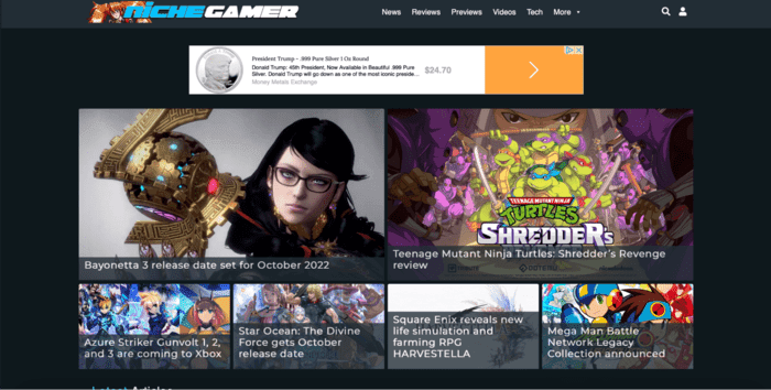 Niche Gamer gaming blog home page