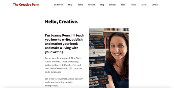 The Creative Penn writing blog home page