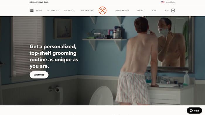 landing page optmization relevant images example from dollar shave club