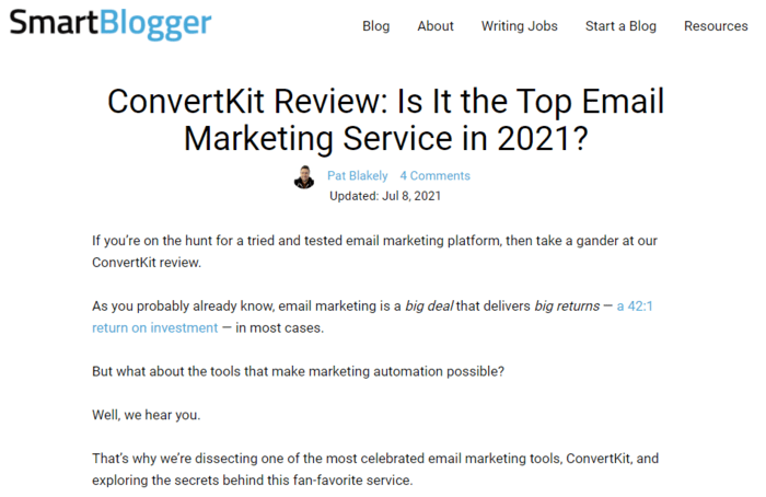 affiliate marketing smart blogger convertkit review