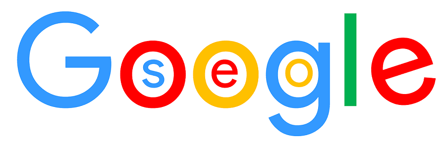 SEO writing the Google logo with SEO overlapped.
