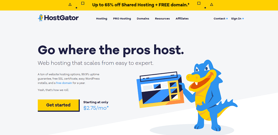 Best website builder HostGator homepage.