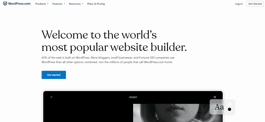 Best website builder WordPress homepage.