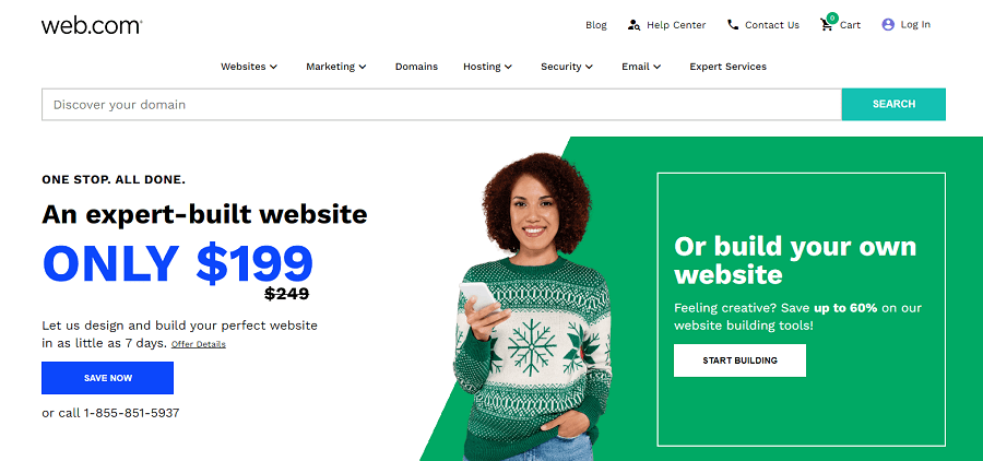 Best website builder Web.com homepage.