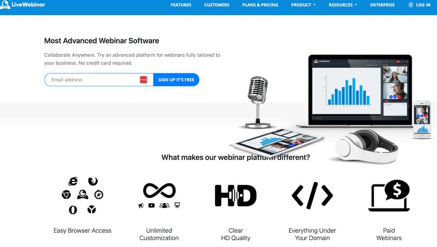 screenshot from live webinar homepage