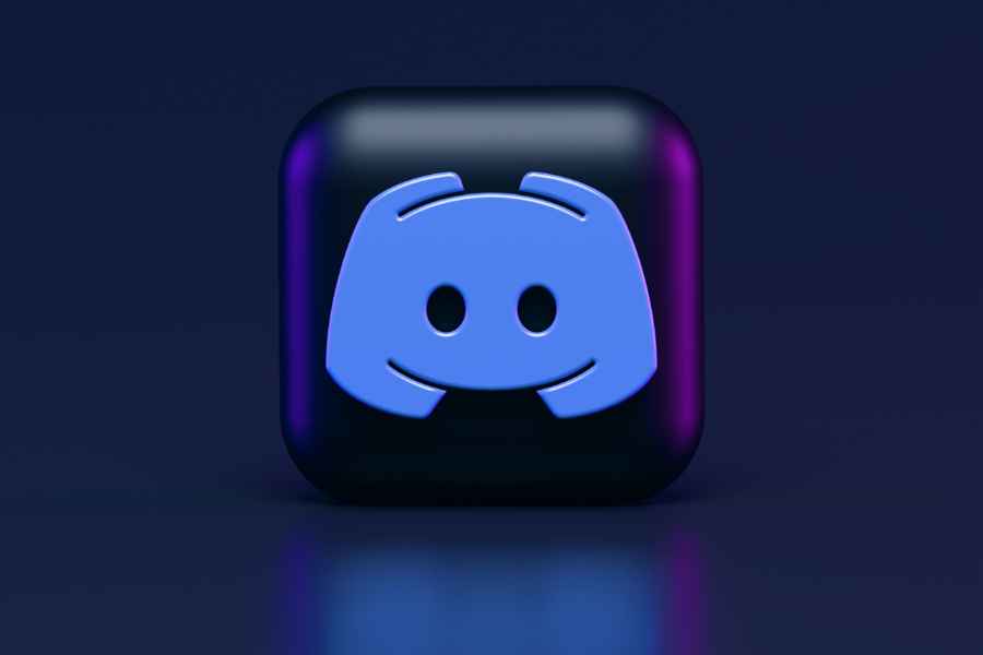 3D Discord icon on dark background
